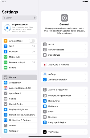 Press Apple Account. Press Apple Account.