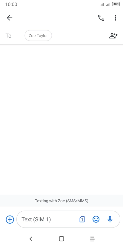 Press the text input field and write the text for your picture message.