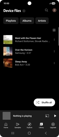 Press the required audio file. Press the required audio file.