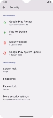 Press More security settings.