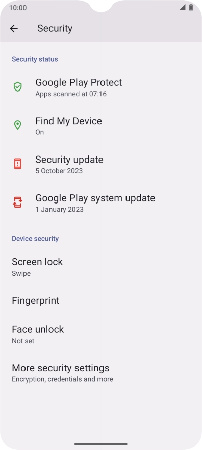 Press More security settings.