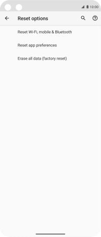 Press Erase all data (factory reset).