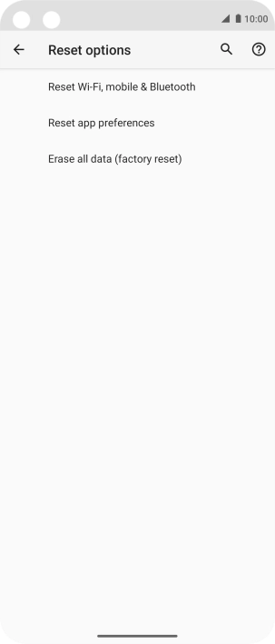 Press Erase all data (factory reset).