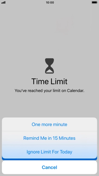 Press the required setting.