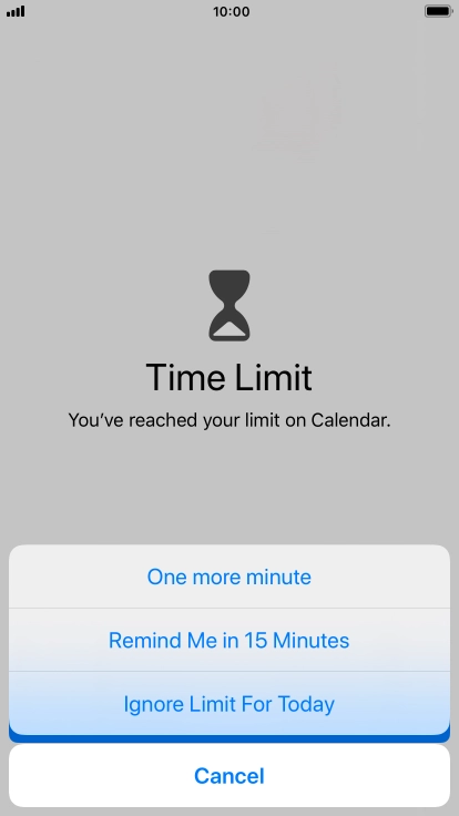 Press the required setting.