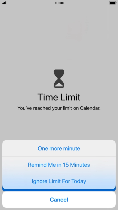 Press the required setting.