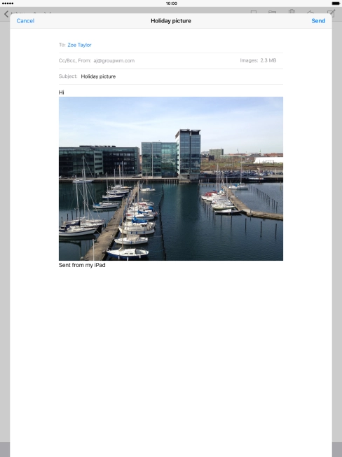 Press Send when you've finished your email message. Press Send when you've finished your email message.