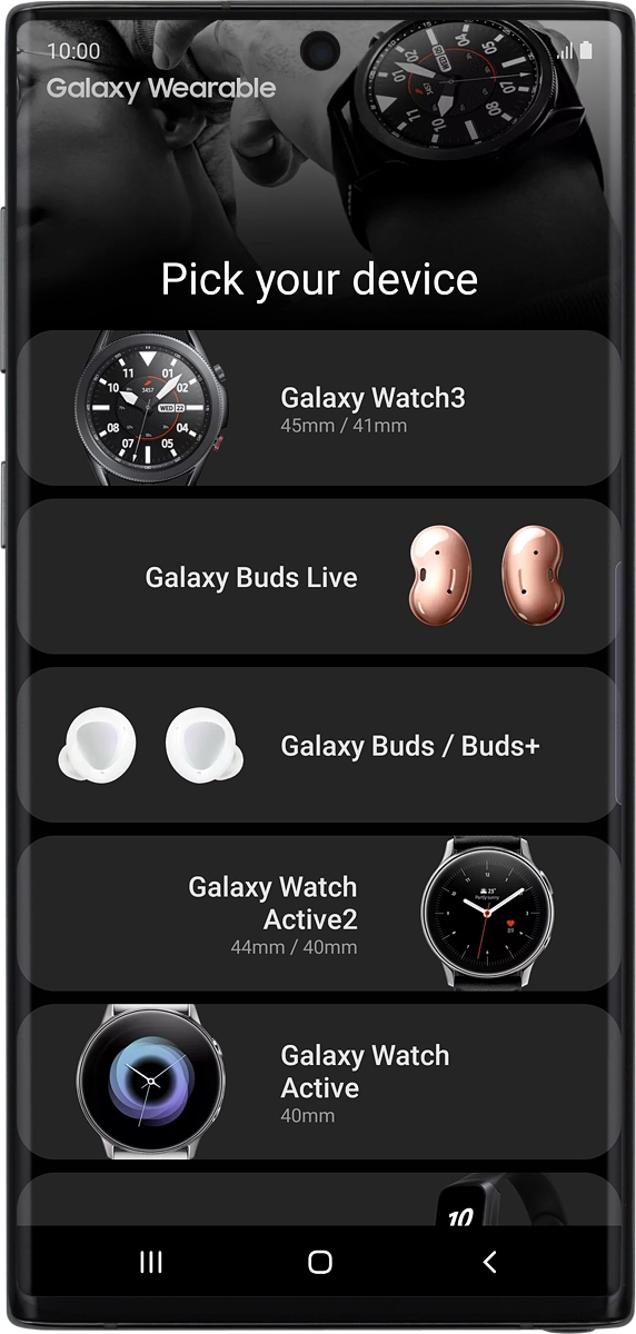 On your phone: Press Galaxy Watch Active2.