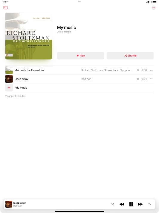 Press the song title.