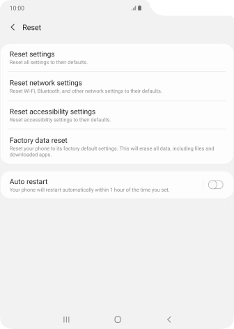 Press Factory data reset.