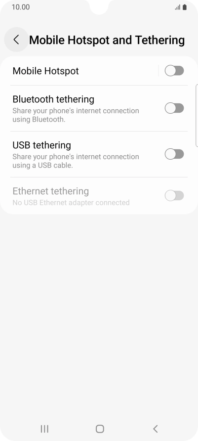 Press Mobile Hotspot.