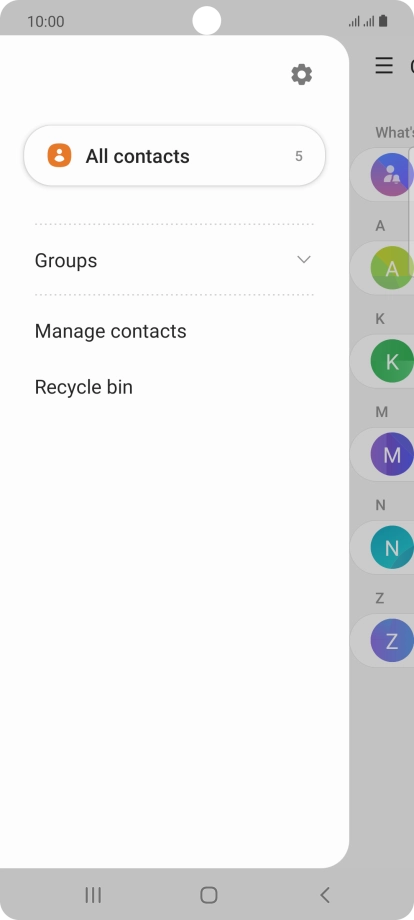 Press Manage contacts.
