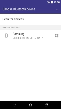 Press the required Bluetooth device and wait while the file is transferred.