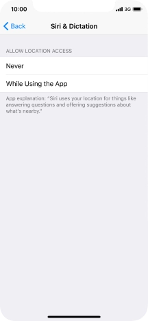 Press the required setting to turn the function on or off.