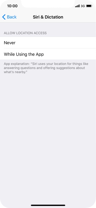 Press the required setting to turn the function on or off.