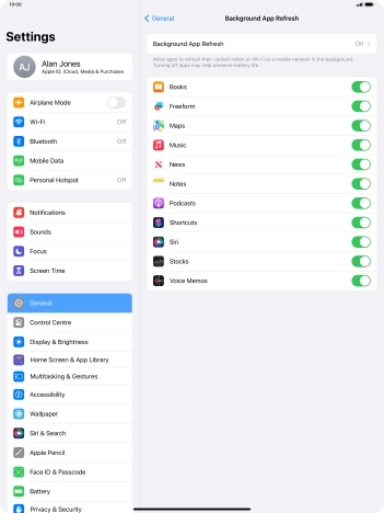 Press Background App Refresh. Press Background App Refresh.