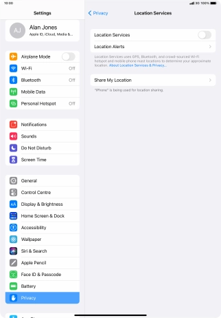 Press the indicator next to 