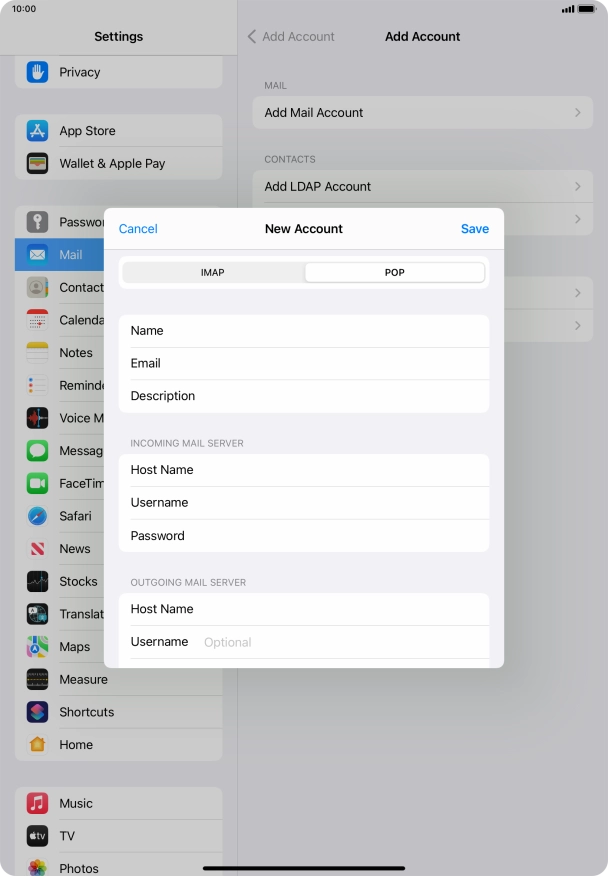 Press Username and key in the username for your email account. Please note that if you're using Vodafone's outgoing server, leave the username field empty. Press Username and key in the username for your email account. Please note that if you're using Vodafone's outgoing server, leave the username field empty.