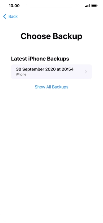 Press the required backup and your phone restores the content of the selected backup. Subsequently, follow the instructions on the screen to set up your phone and prepare it for use.