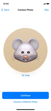 Follow the instructions on the screen to customise the selected picture and press Continue.