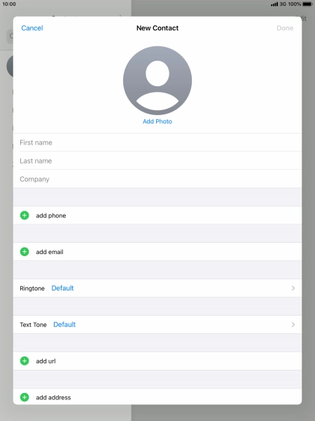 Press First name and key in the first name. Press First name and key in the first name.