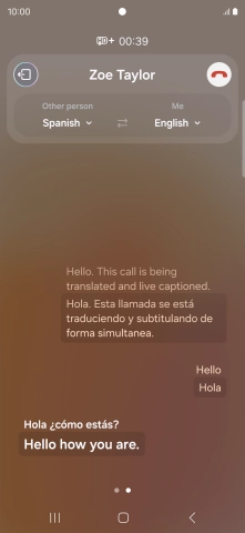 Say the required word or phrase and wait for the translation.