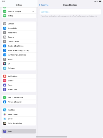 Press Add New... and follow the instructions on the screen to block a contact.