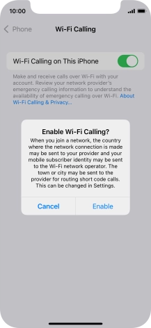 If you turn on the function, press Enable.