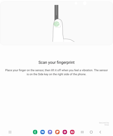 Follow the instructions on the screen to create the phone lock code using your fingerprint.