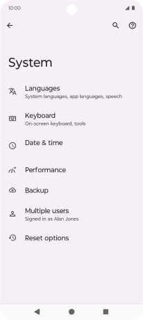 Press Reset options.