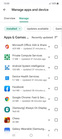 Press the required app.