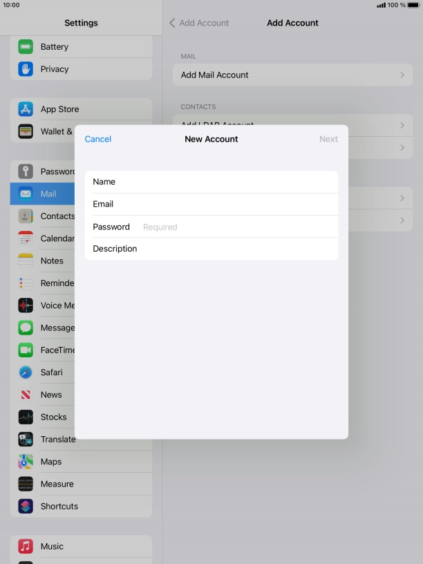 Press Password and key in the password for your email account. Press Password and key in the password for your email account.