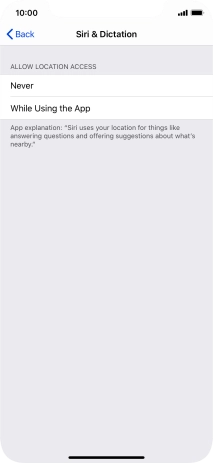 Press the required setting to turn the function on or off.