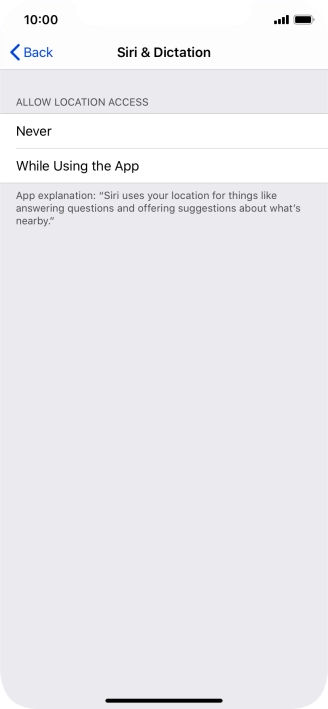 Press the required setting to turn the function on or off.