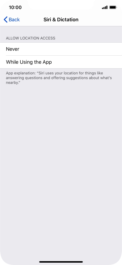 Press the required setting to turn the function on or off.