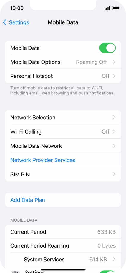 Press Add Data Plan.