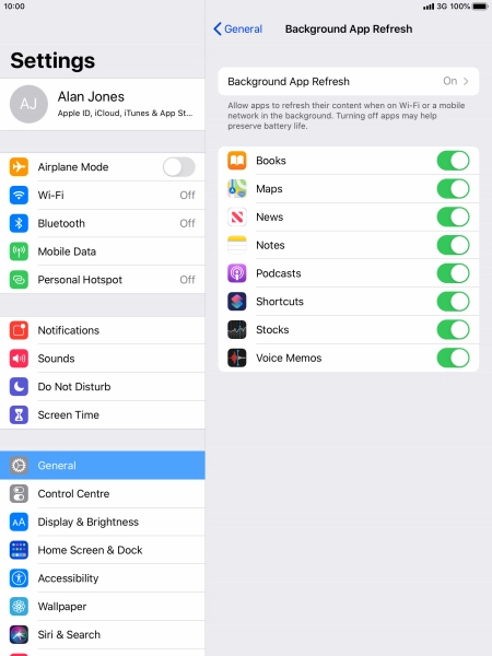 Press Background App Refresh.