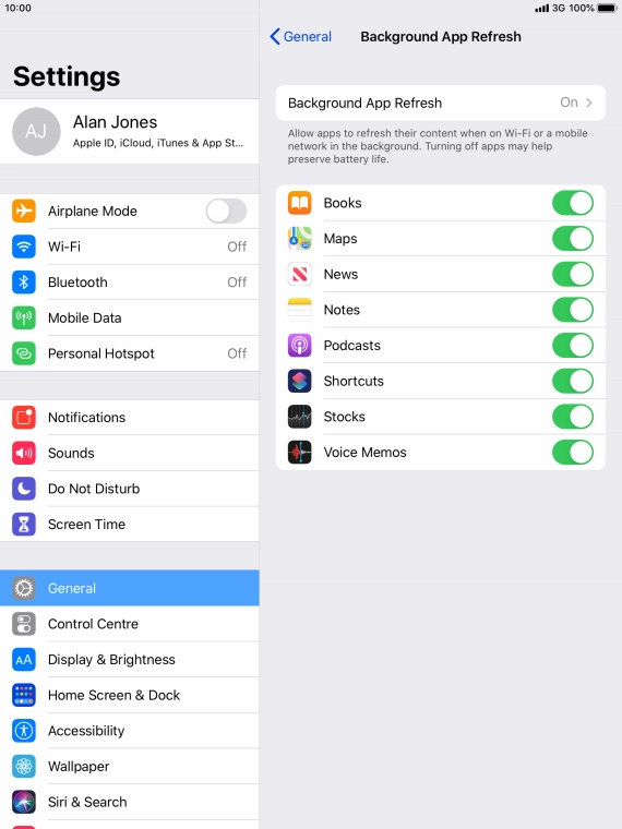 Press Background App Refresh.