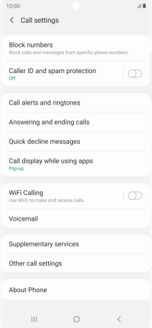 Press Supplementary services.
