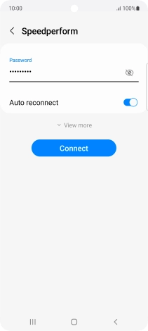 Key in the password for the Wi-Fi network and press Connect.