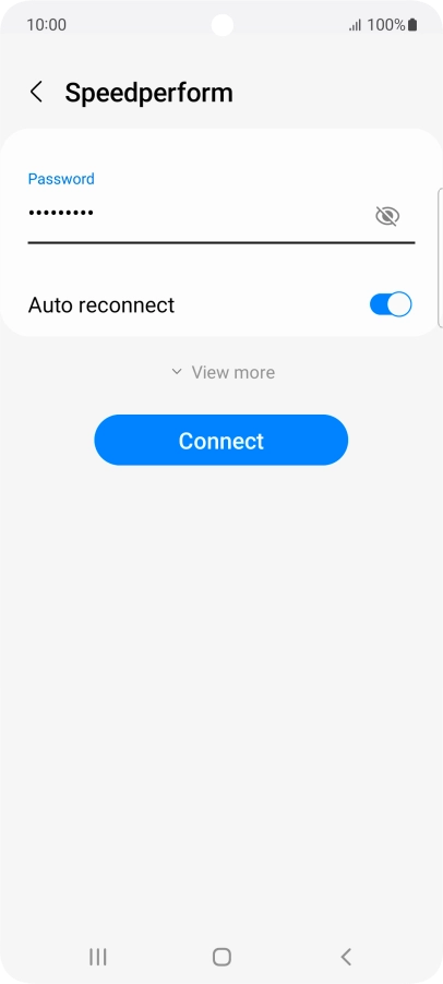 Key in the password for the Wi-Fi network and press Connect.