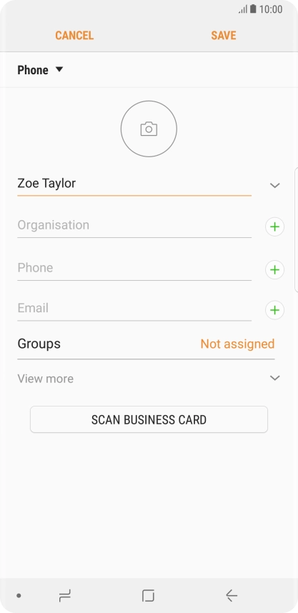 Press the field below 