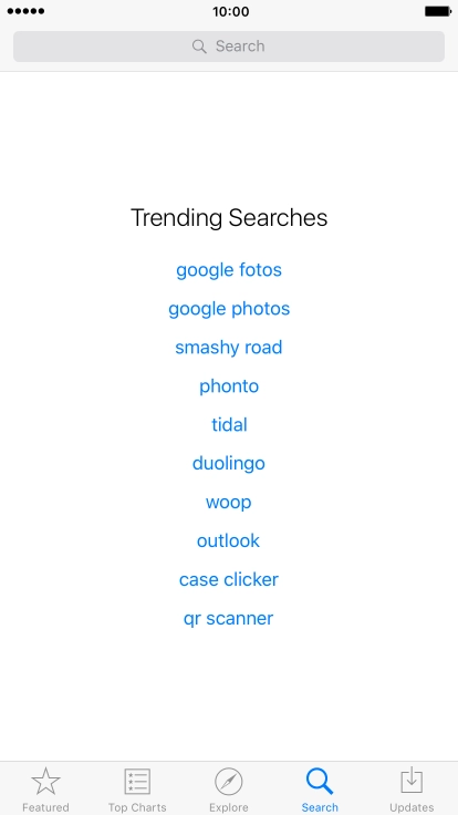 Press Search and key in the name or subject of the required app.