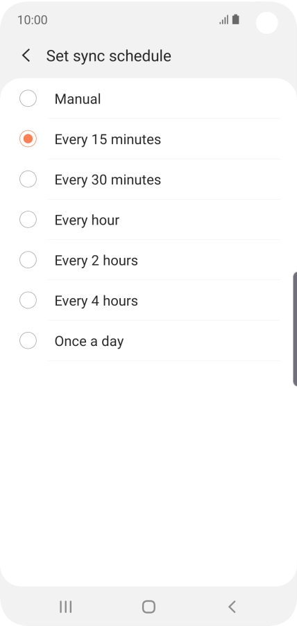 Press the required setting. Press the required setting.