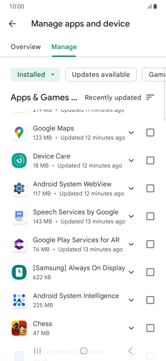Press the required app.