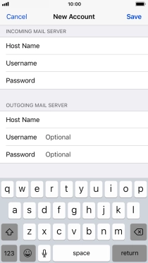 Press Username and key in the username for your email account. Please note that if you're using Vodafone's outgoing server, leave the username field empty.