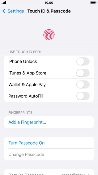 Press Add a Fingerprint... and follow the instructions on the screen to add your fingerprint.