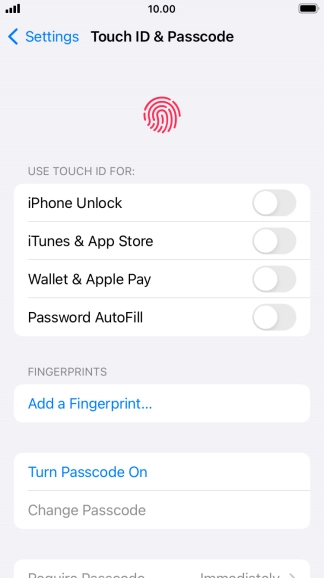 Press Add a Fingerprint... and follow the instructions on the screen to add your fingerprint.