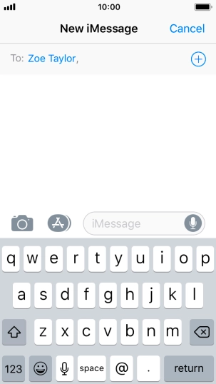 If the recipient can receive iMessages, iMessage is displayed in the text input field.
