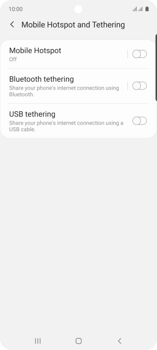 Press Mobile Hotspot.